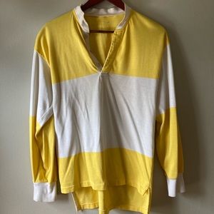 Vintage authentic yellow and white rugby kit / shirt